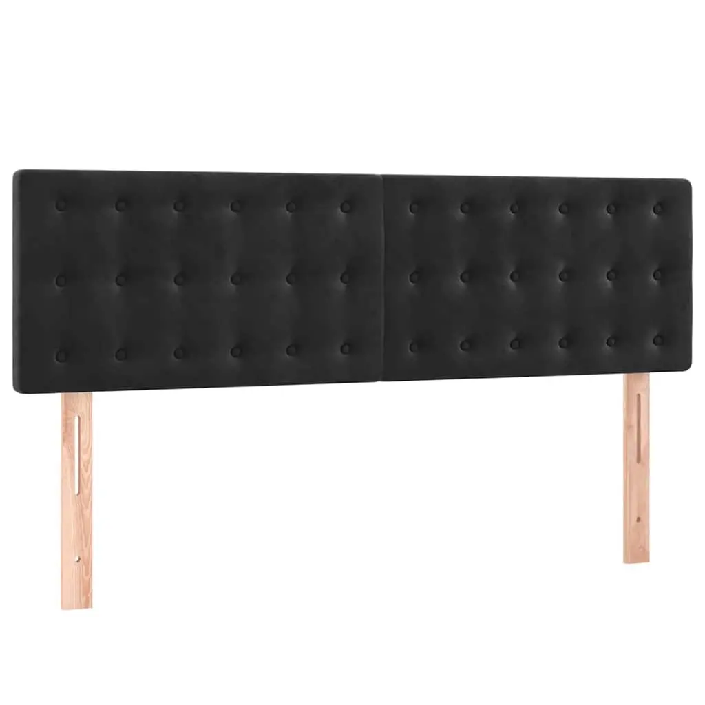 Black Velvet Headboard Adjustable Height Wooden Legs Bedroom Furniture
