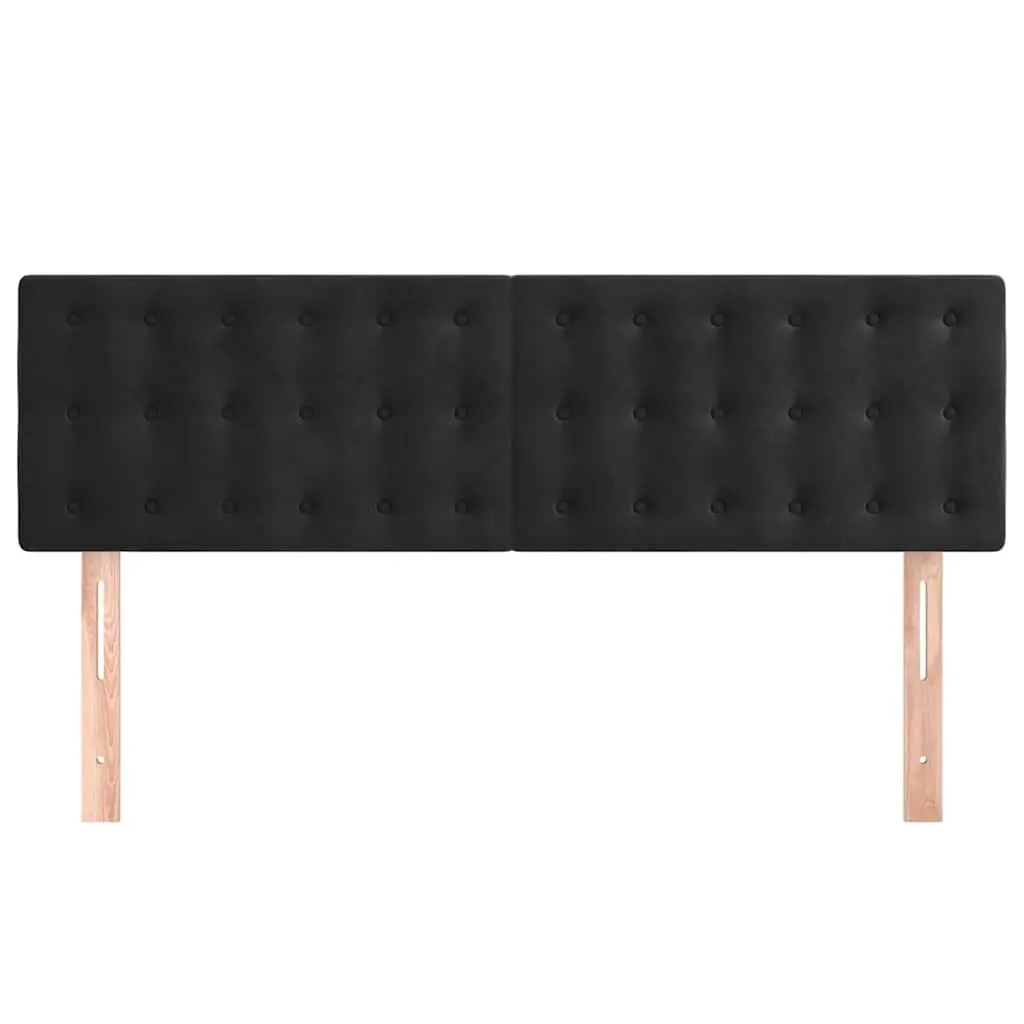 Black Velvet Headboard Adjustable Height Wooden Legs Bedroom Furniture