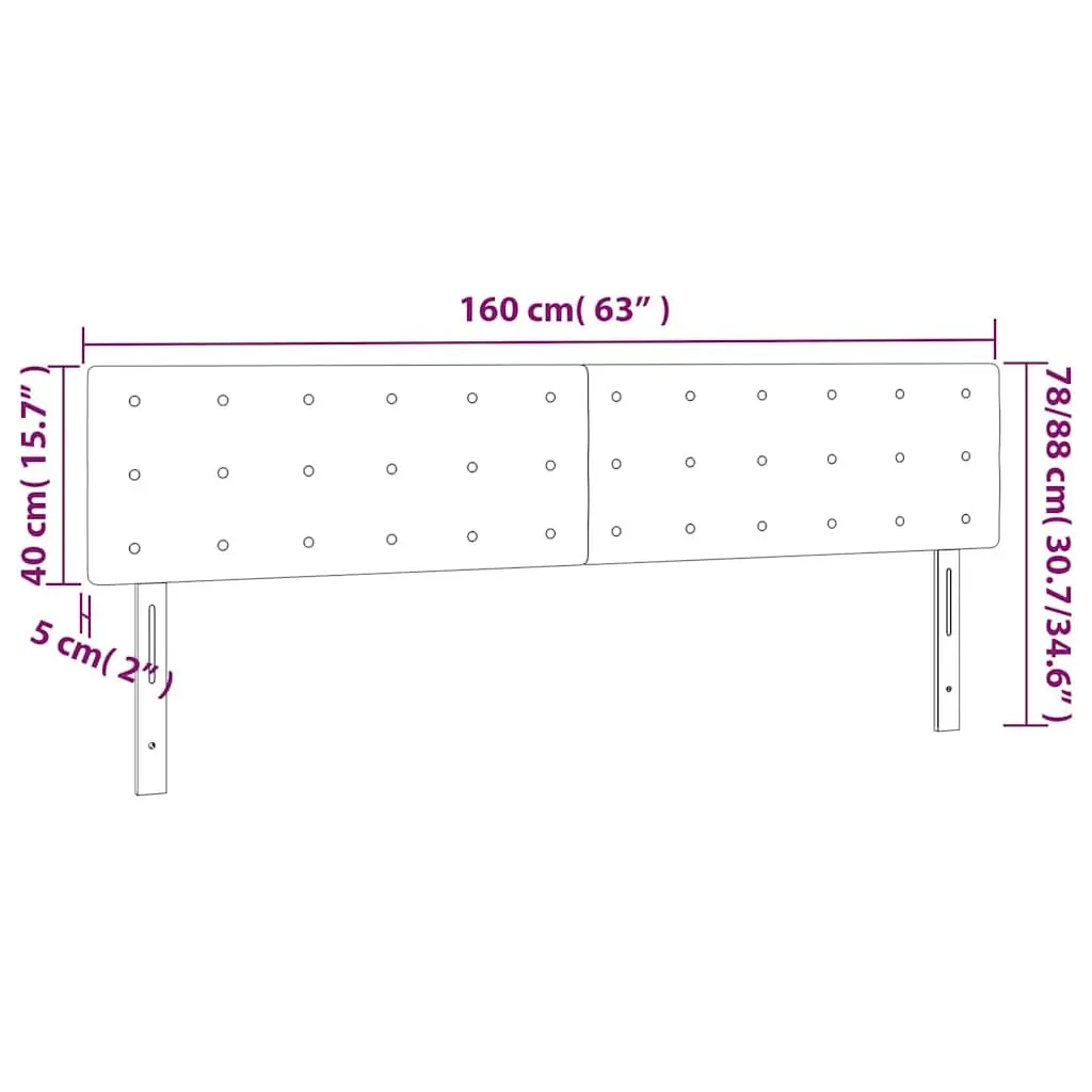 Headboard Black 160x5x78/88 cm Fabric Bedroom Bed Header Support Adjustable