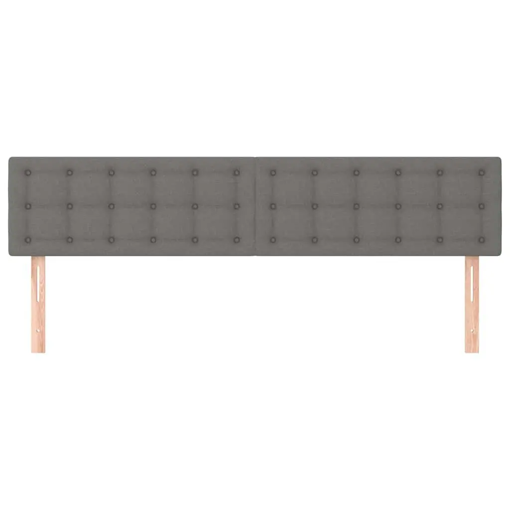 Headboard Grey Fabric Bed Bedroom Furniture Adjustable Height Wooden Legs