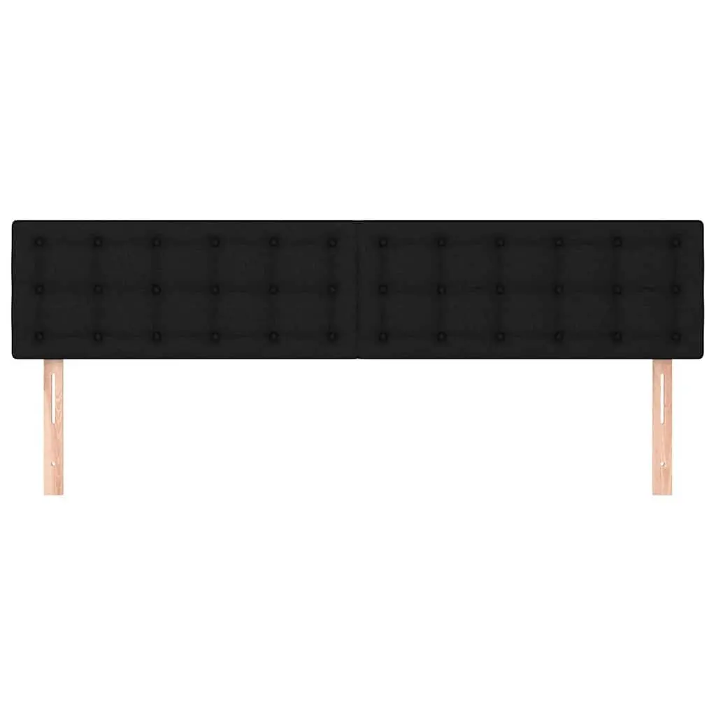 Black Fabric Headboard Adjustable Height Bedroom Wooden Legs Support