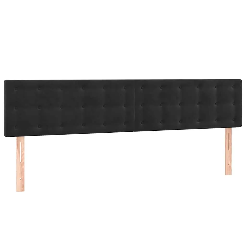 Velvet Headboard Black Bedroom 200cm Adjustable Height