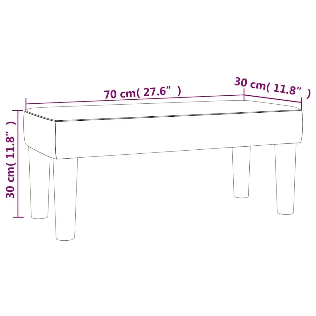 Faux Leather Bench Living Room Entryway 70 x 30 x 30 cm