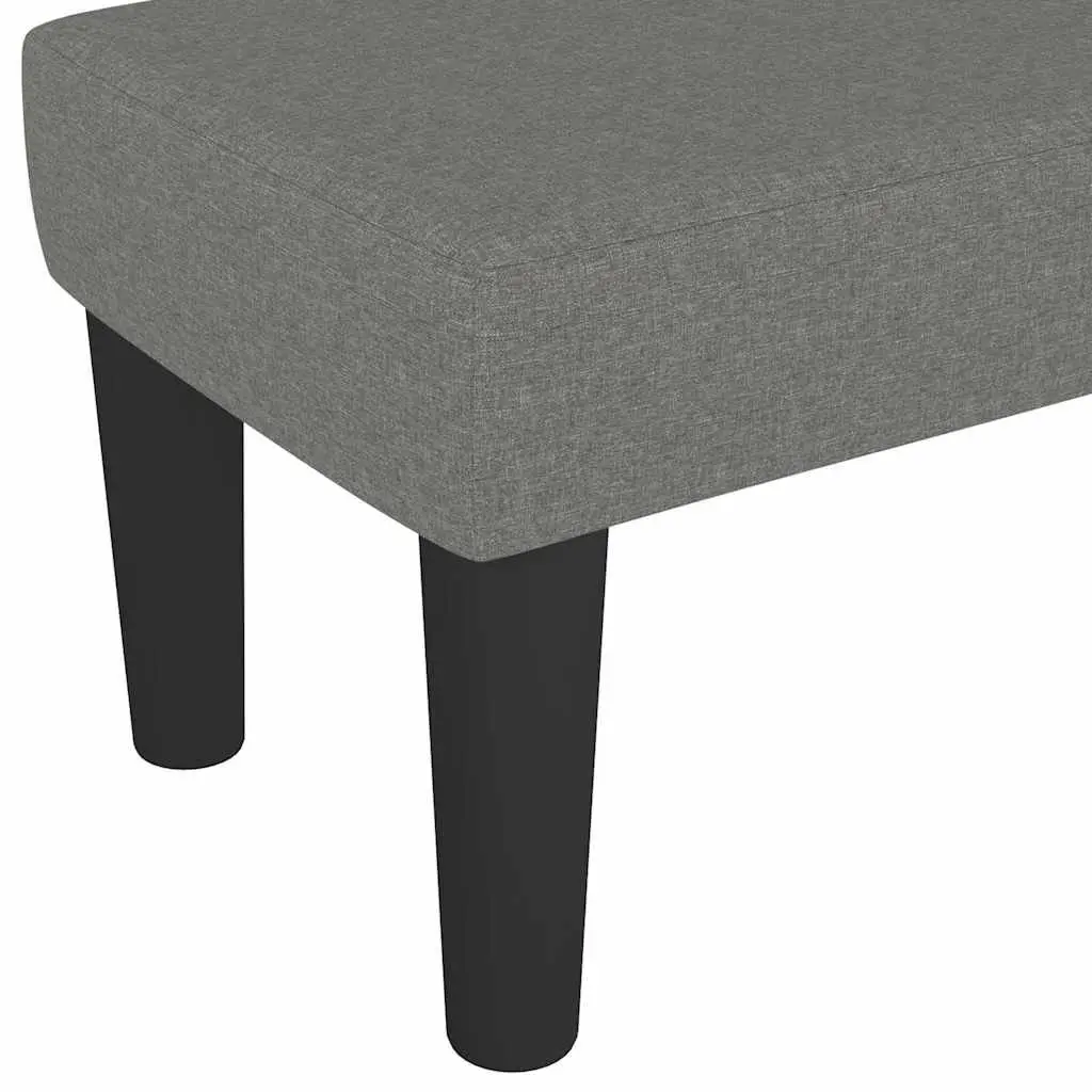 Upholstered Bench Grey Fabric Padded Seat Living Room Furniture 100x30x30cm