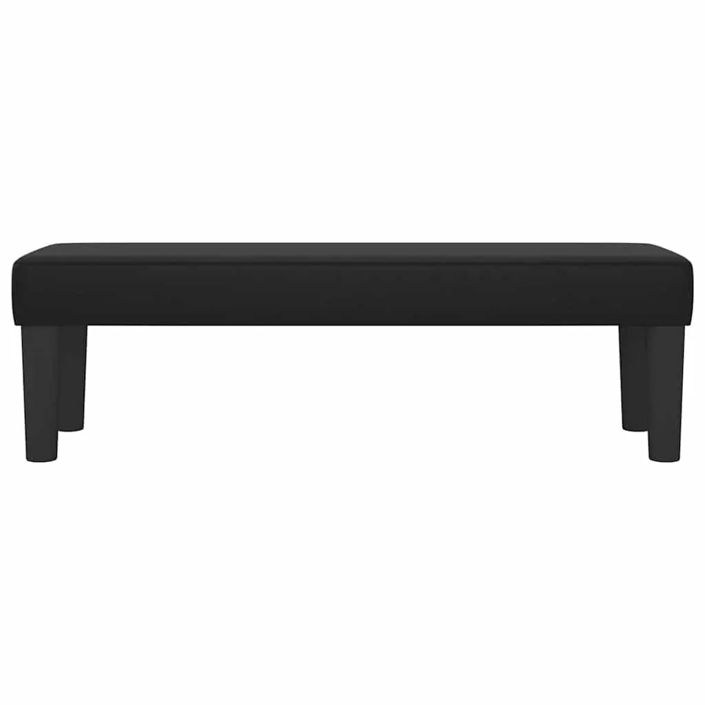 Bench Black Faux Leather Padded Seat Extra Seating Living Room Bedroom Furniture