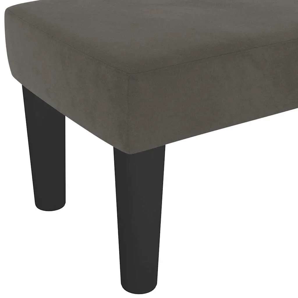 Dark Grey Velvet Bench