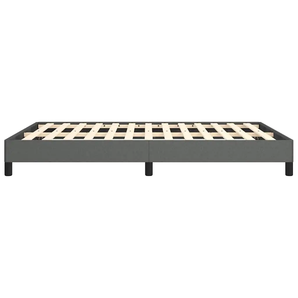 Double Bed Frame 137x187 cm Grey Fabric Upholstered