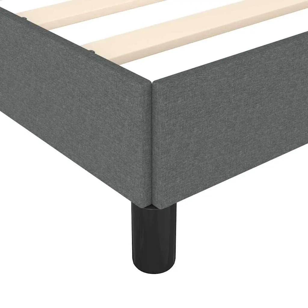 Double Bed Frame 137x187 cm Grey Fabric Upholstered