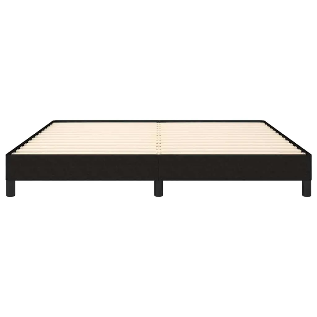 Queen Bed Frame Black Fabric 152x203 cm Bedroom Furniture Plywood Slats Legs