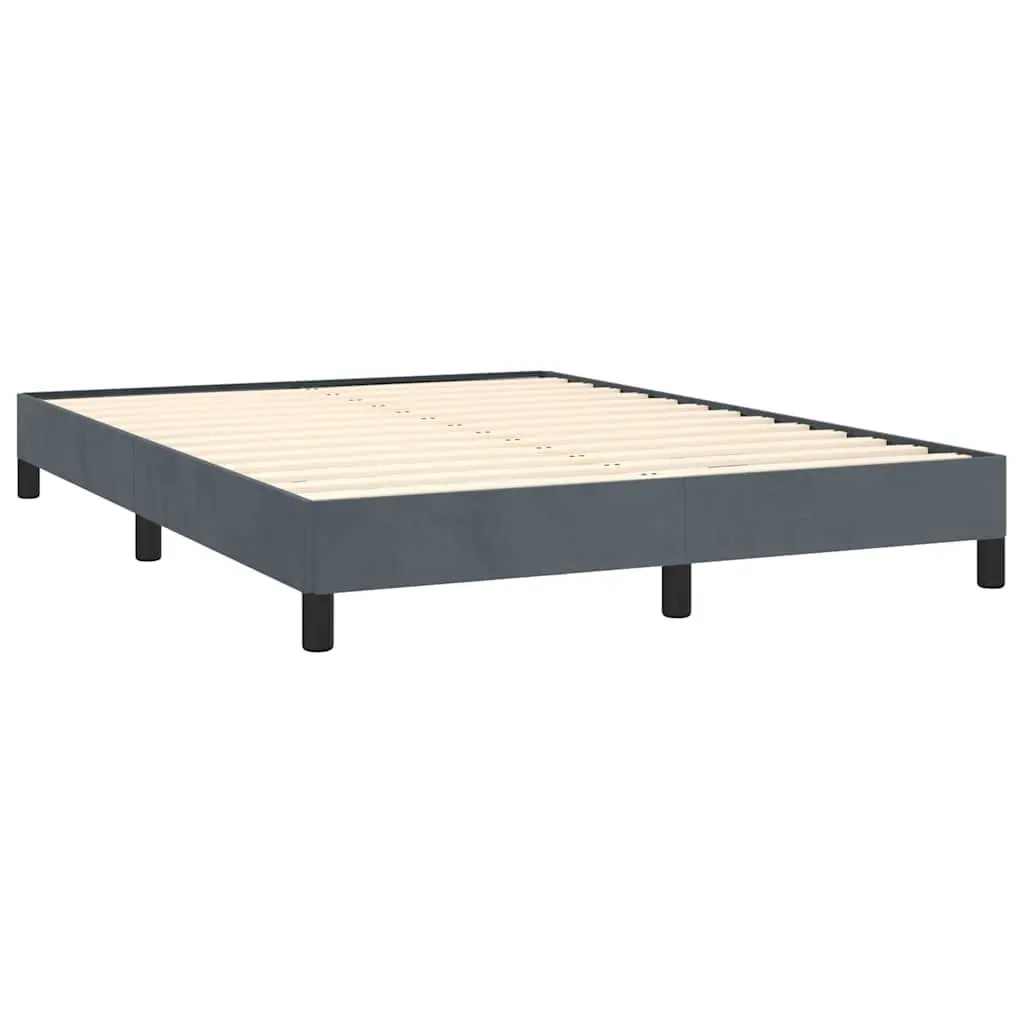 Queen Bed Frame Grey Velvet Upholstered 152x203cm Bedroom Furniture
