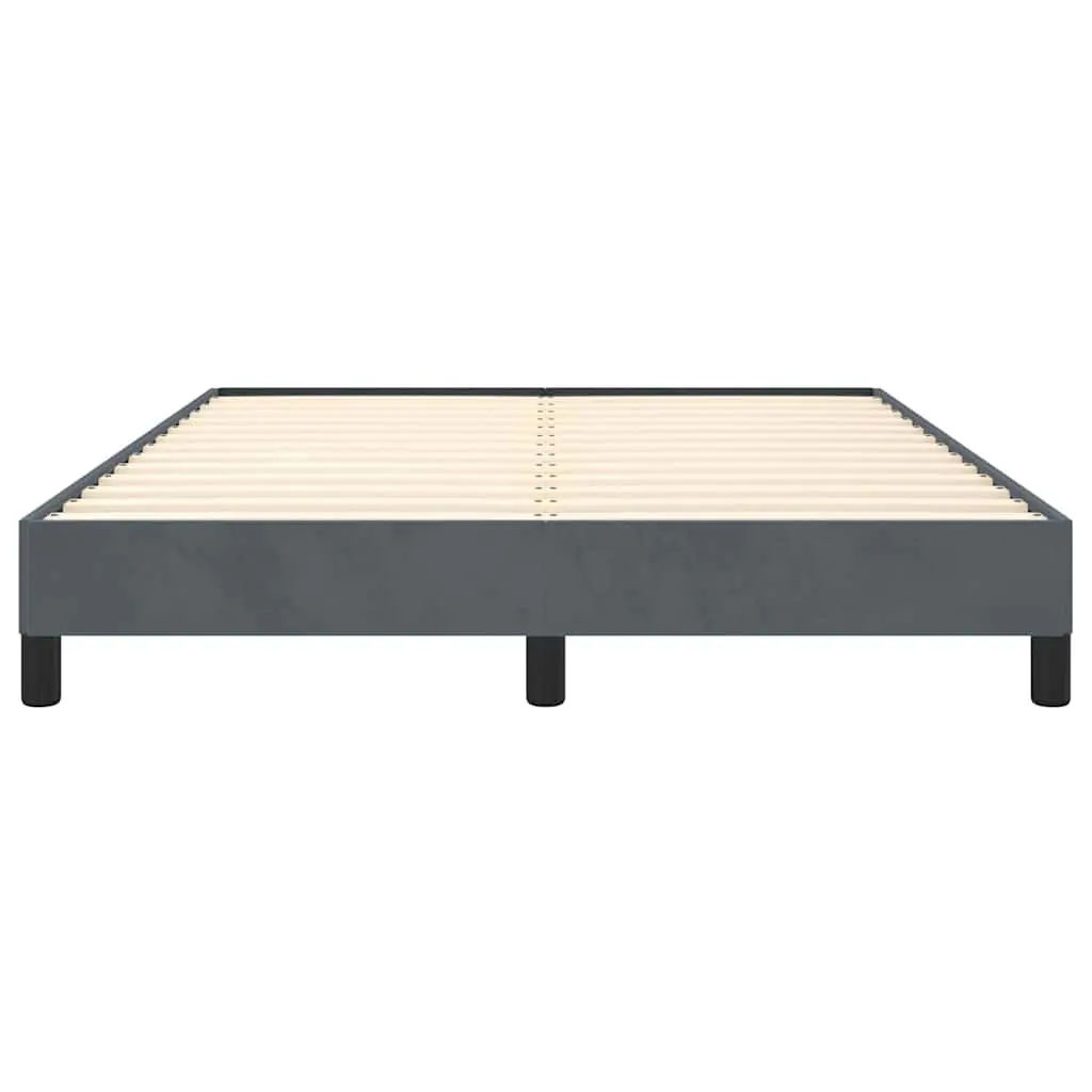 Queen Bed Frame Grey Velvet Upholstered 152x203cm Bedroom Furniture