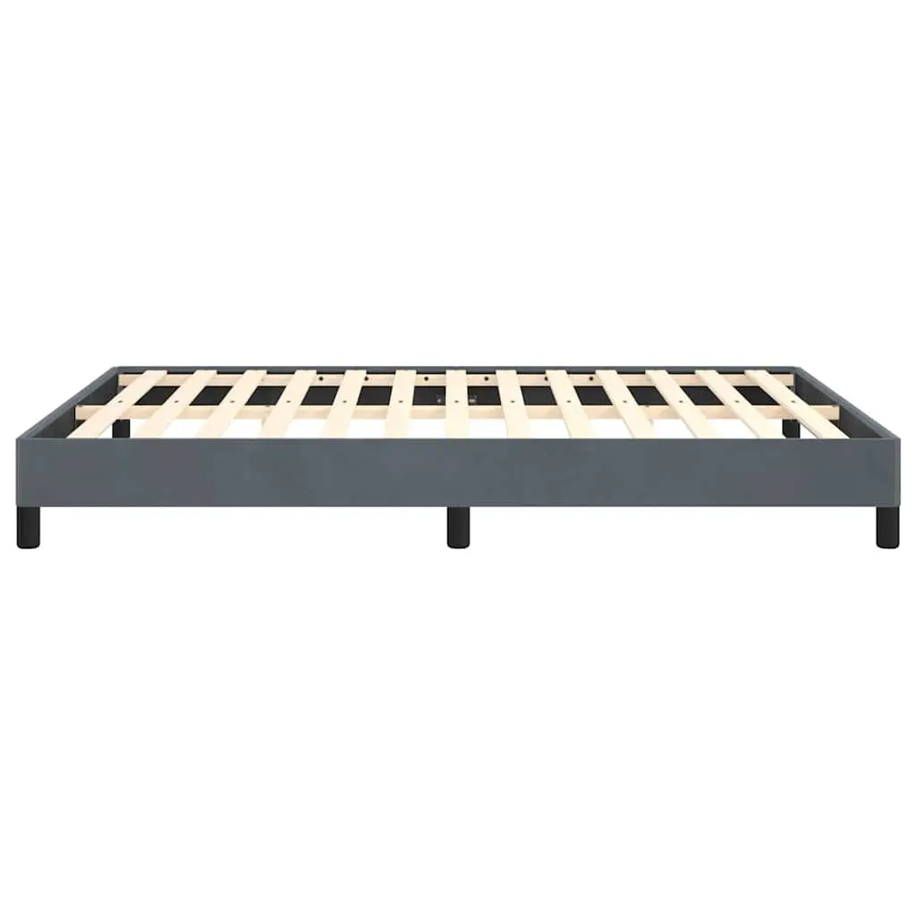Queen Bed Frame Grey Velvet Upholstered 152x203cm Bedroom Furniture