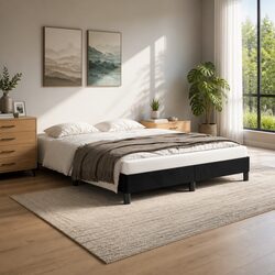 Queen Bed Frame Specifications: Black Velvet 152x203 cm