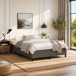 Queen Bed Frame Specifications: Grey Fabric 152x203 cm