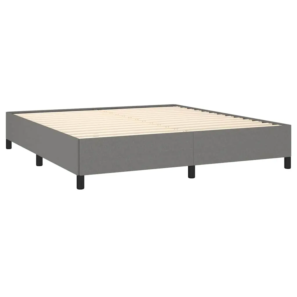 Queen Bed Frame Grey Fabric 152x203 cm Durable Upholstered Platform Bedroom