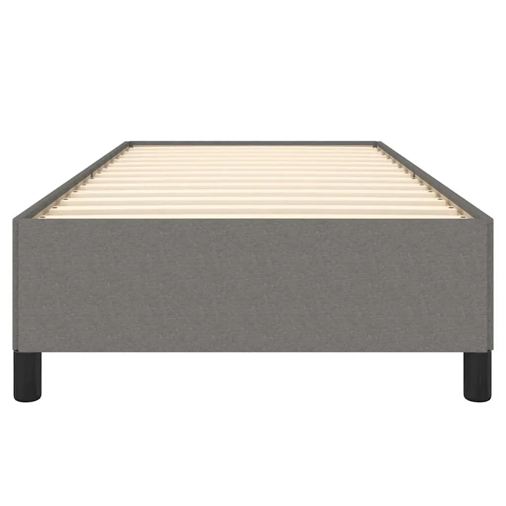 King Single Bed Frame Grey Fabric Upholstered Sturdy Legs Plywood Slats Base