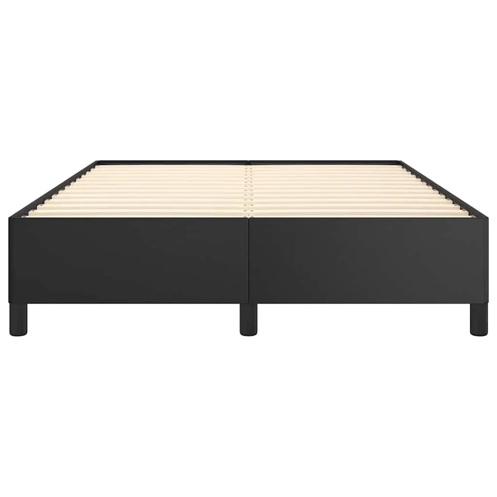 Black Faux Leather Double Bed Frame 137x187 cm Bedroom Use