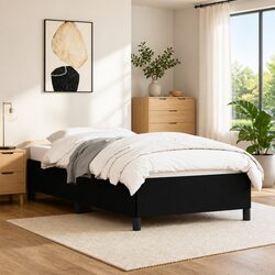 King Single Bed Frame Specifications: Black Faux Leather Construction