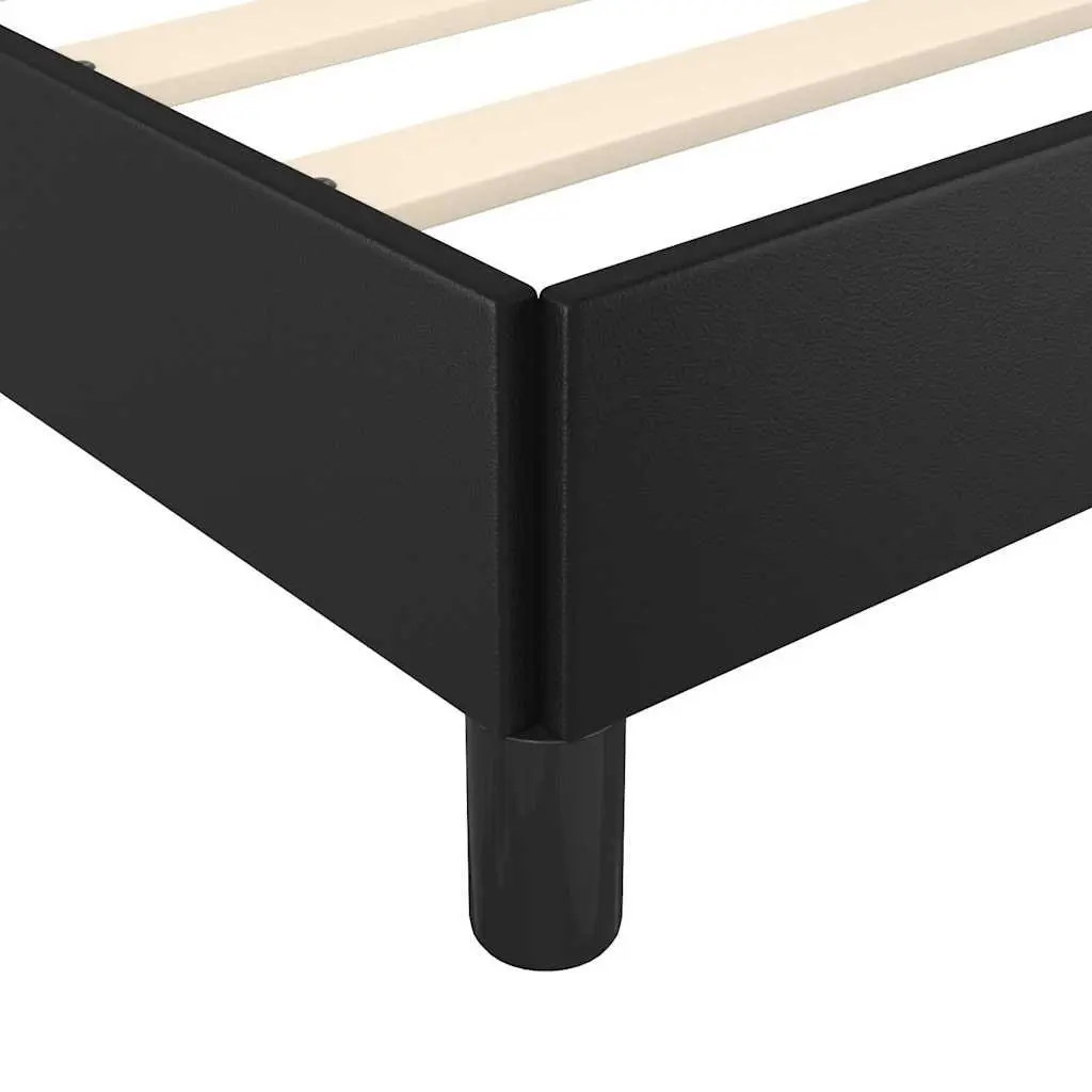 Bed Frame King Single Black Faux Leather Bedroom Furniture