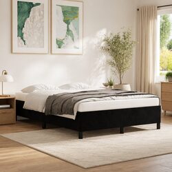 Double Bed Frame Specifications: Black Velvet 137x187cm
