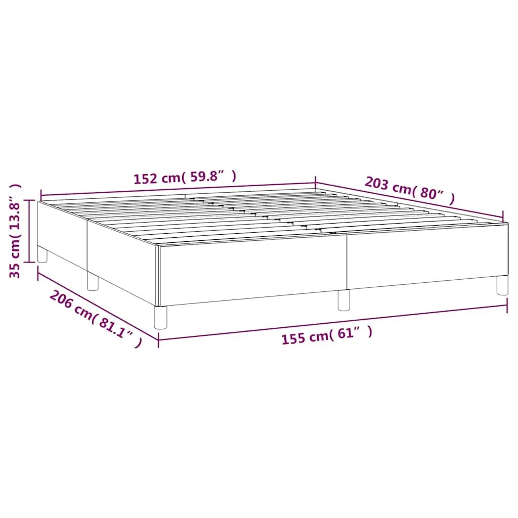 Queen Bed Frame Grey Velvet Upholstered 152x203cm Bedroom Furniture No Mattress