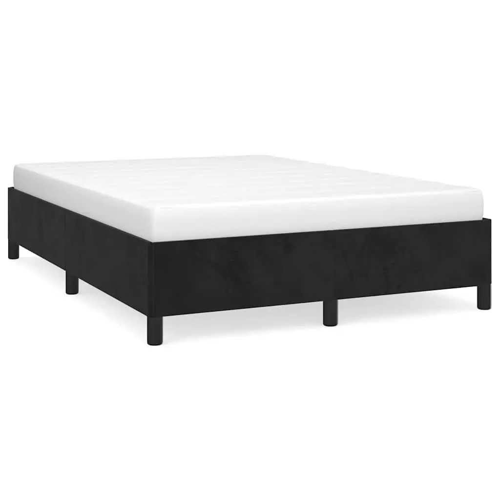Queen Bed Frame Black Velvet 152x203cm Bedroom