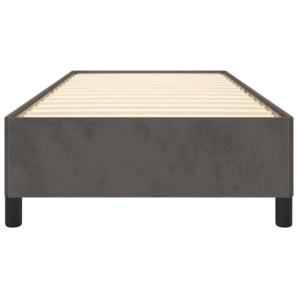 King Single Bed Frame Grey Velvet Upholstered Bedroom Furniture