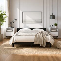 Black Faux Leather Queen Bed Frame Specifications