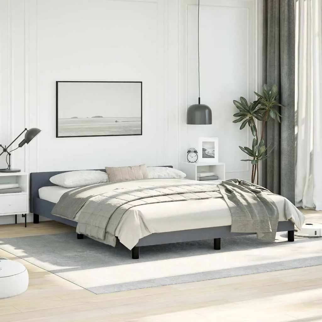 Grey Velvet Queen Bed Frame
