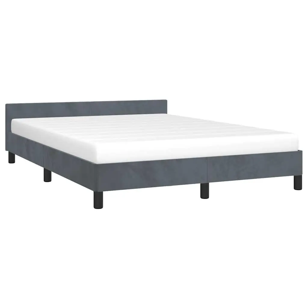Grey Velvet Queen Bed Frame