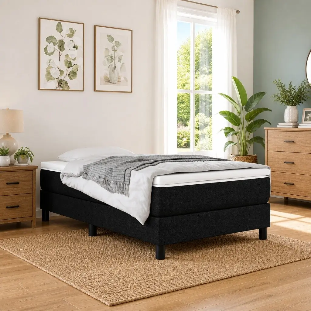 Pocket Spring Mattress Medium Support Black Fabric 90x190x20cm