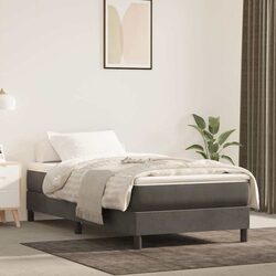 Pocket Spring Mattress - Dimensions 90x190x20cm, Grey Velvet