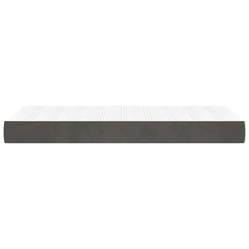 Pocket Spring Bed Mattress Medium-Firm Support Grey Velvet 90x190x20cm