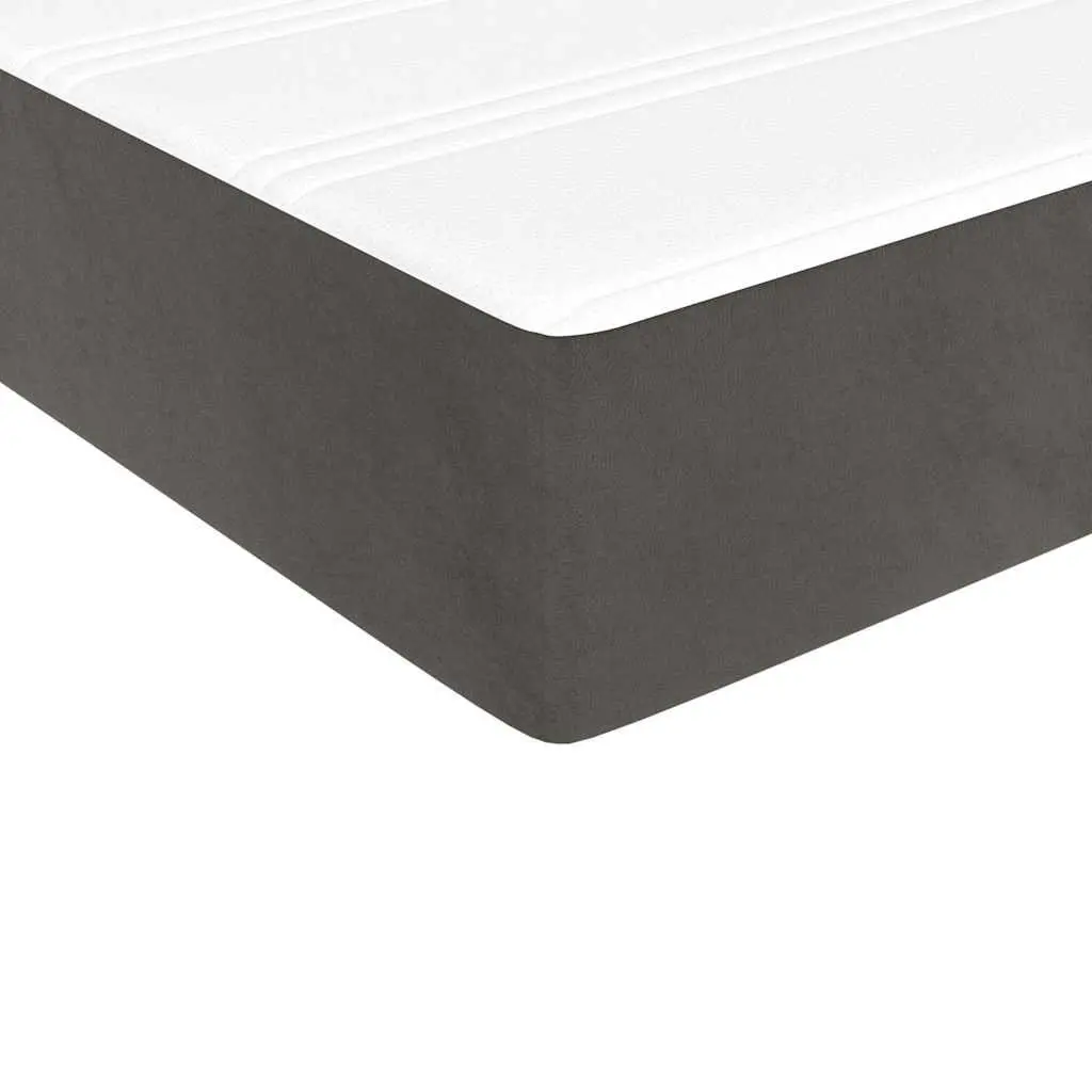 Pocket Spring Bed Mattress Medium-Firm Support Grey Velvet 90x190x20cm