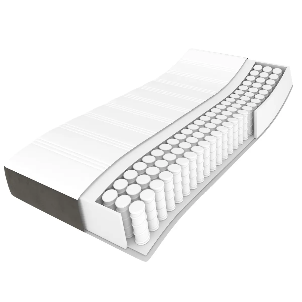 Pocket Spring Bed Mattress Medium-Firm Support Grey Velvet 90x190x20cm