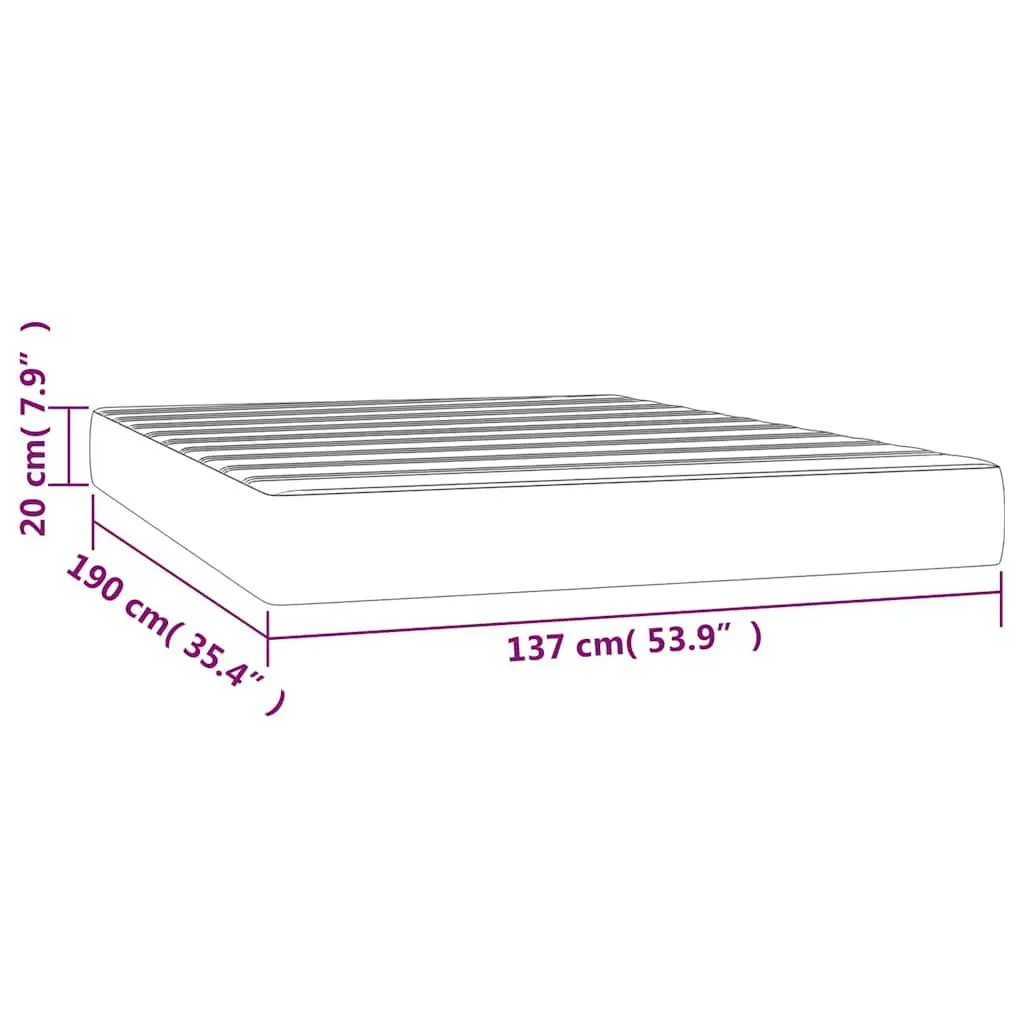 Pocket Spring Bed Mattress Medium Firmness Black 137x190x20 cm Fabric Sleep