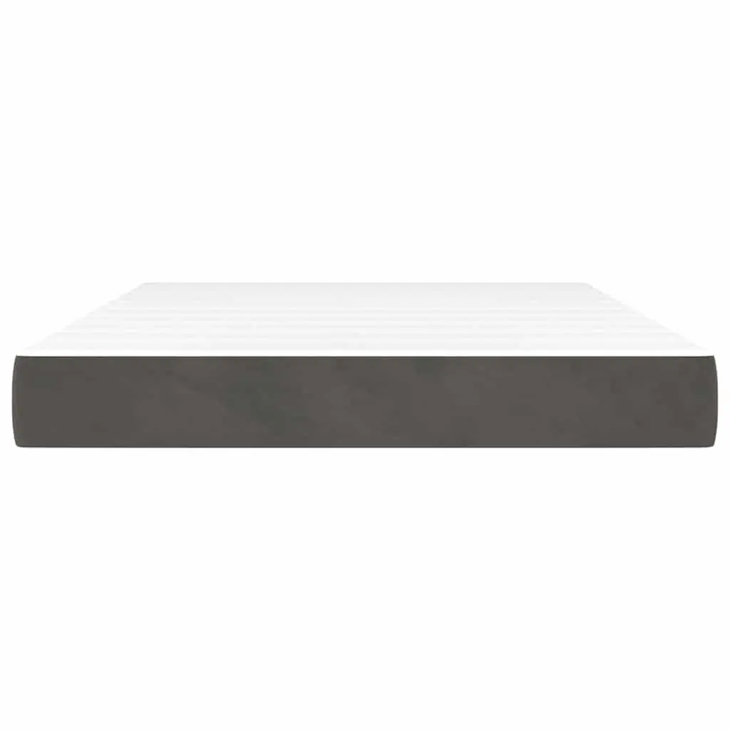 Pocket Spring Bed Mattress Double Grey Velvet 137x190x20cm