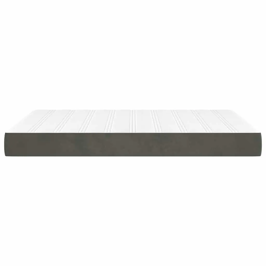 Pocket Spring Bed Mattress Double Grey Velvet 137x190x20cm
