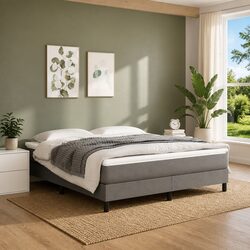 Queen Pocket Spring Mattress - 152x203x20cm Grey Fabric