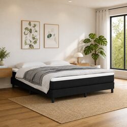 Queen Pocket Spring Bed Mattress - 153x203x20cm, Black Fabric
