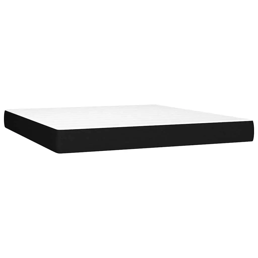 Pocket Spring Bed Mattress Queen Size Medium Firmness Black Fabric 153x203x20cm