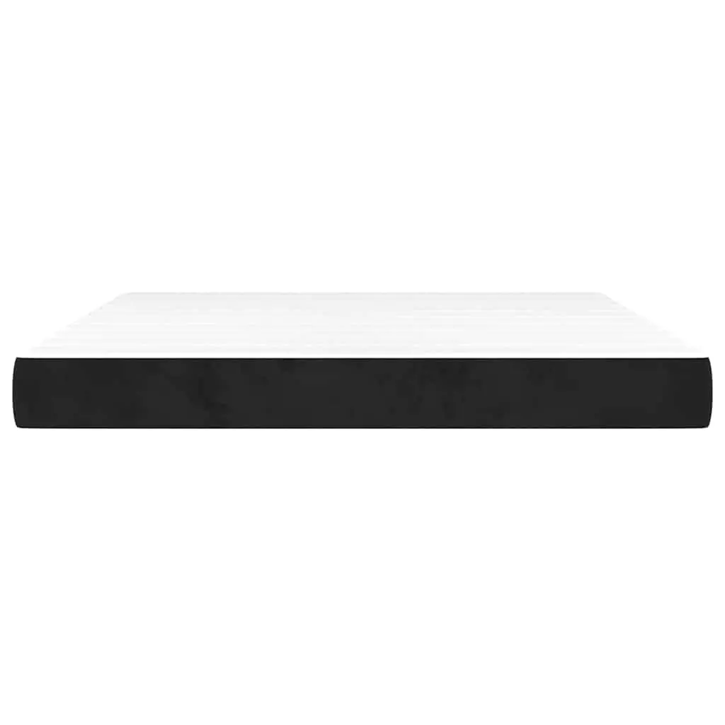 Pocket Spring Bed Mattress for Sleep Queen Size Medium Firmness Black Velvet 153x203x20cm