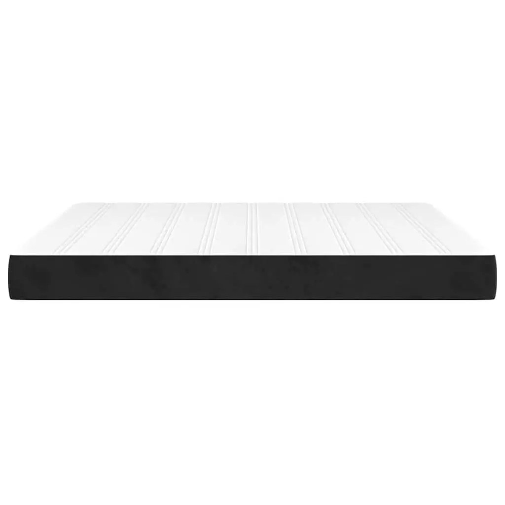 Pocket Spring Bed Mattress for Sleep Queen Size Medium Firmness Black Velvet 153x203x20cm