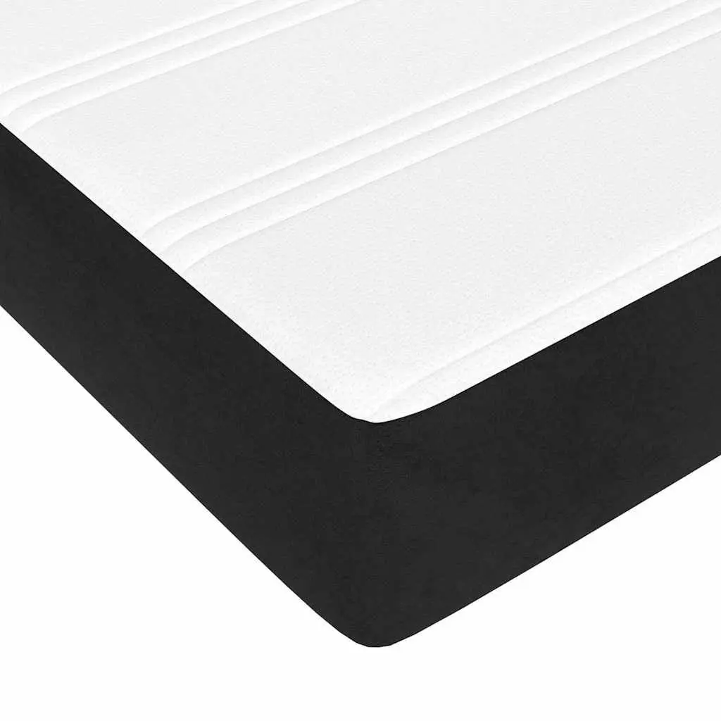 Pocket Spring Bed Mattress for Sleep Queen Size Medium Firmness Black Velvet 153x203x20cm