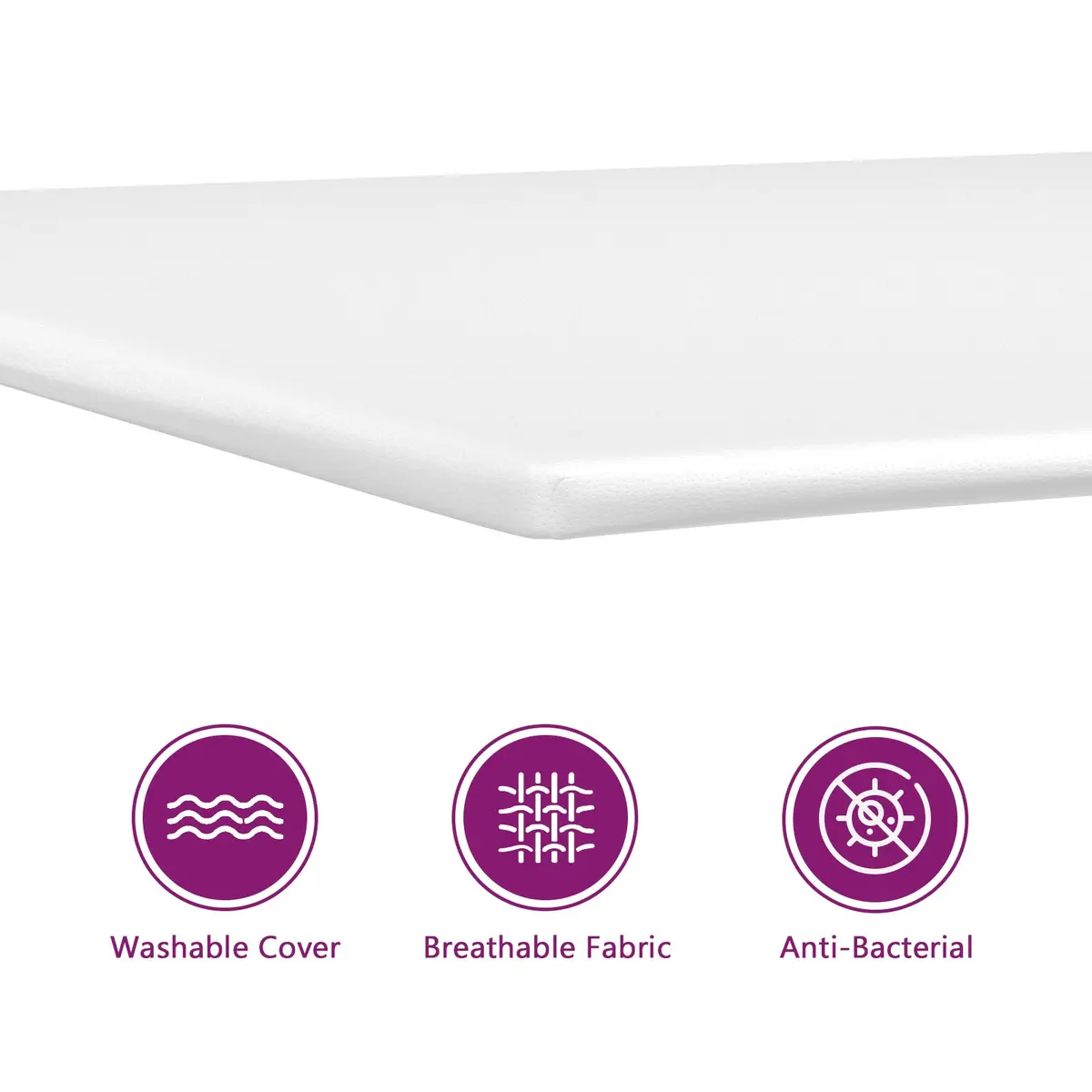 Mattress Topper 107x203x5cm Super Single White Soft Foam Bedding Pad