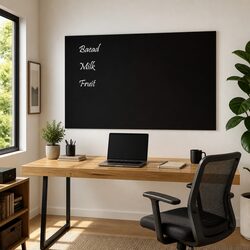 80x50 cm Wall-Mounted Magnetic Dry Erase Board - Black