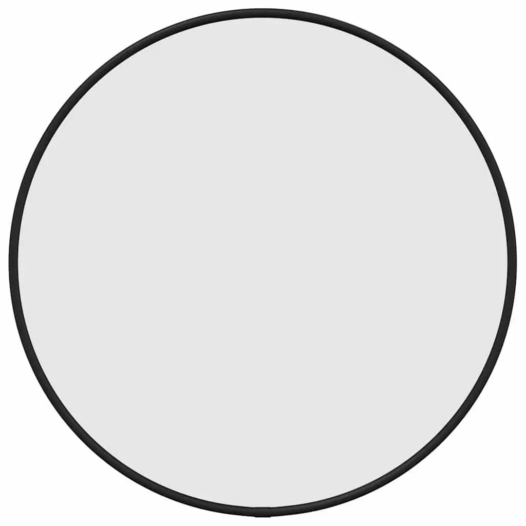 Round Wall Mirror Black Ø 40 cm Glass PVC Frame Minimalist Home Decor