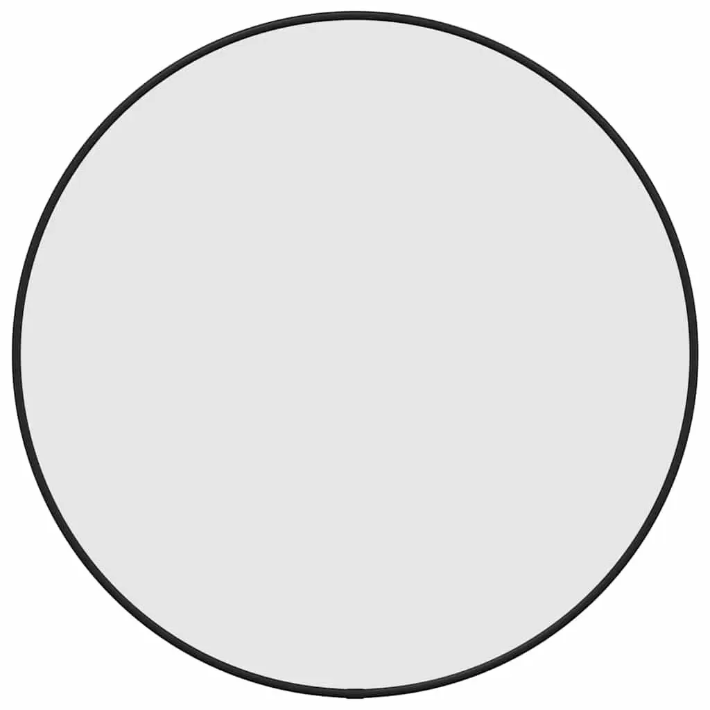 Black Round Wall Mirror, 50 cm