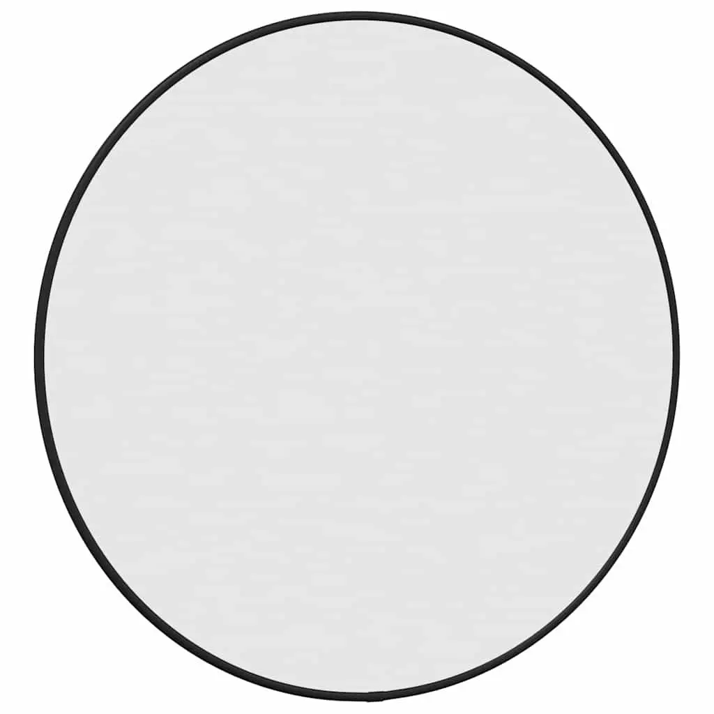 Black Round Wall Mirror, 50 cm