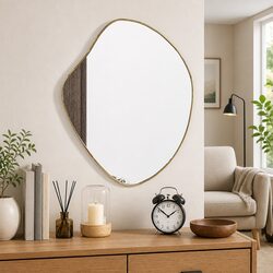 Gold Wall Mirror Specifications: 50x40 cm, Glass Frame